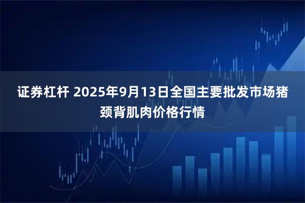 证券杠杆 2025年9月13日全国主要批发市场猪颈背肌肉价格行情