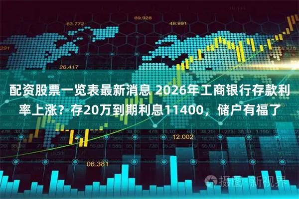 配资股票一览表最新消息 2026年工商银行存款利率上涨？存20万到期利息11400，储户有福了